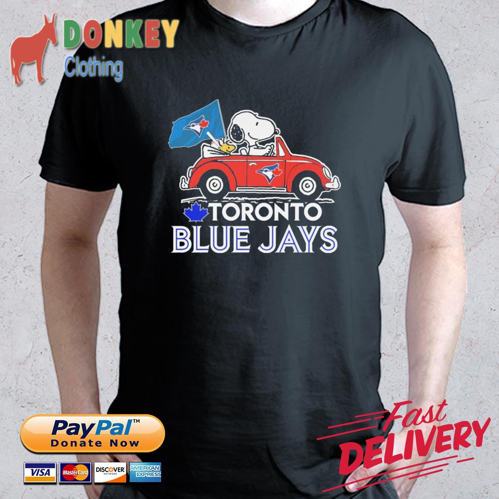 Snoopy and Woodstock driving car Toronto Blue Jays shirt, hoodie