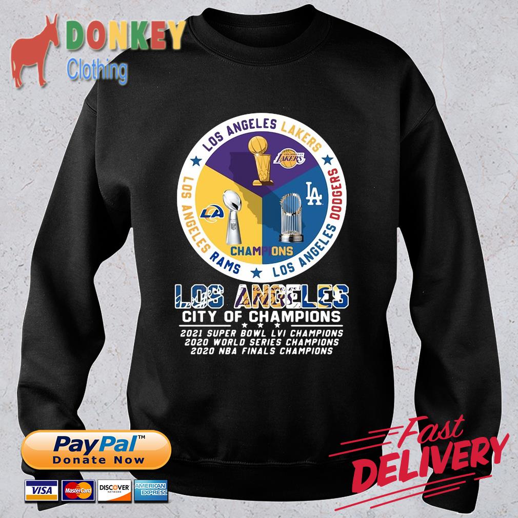 Dodgers Lakers 2020 World Champions Trophies Unisex Long Sleeve