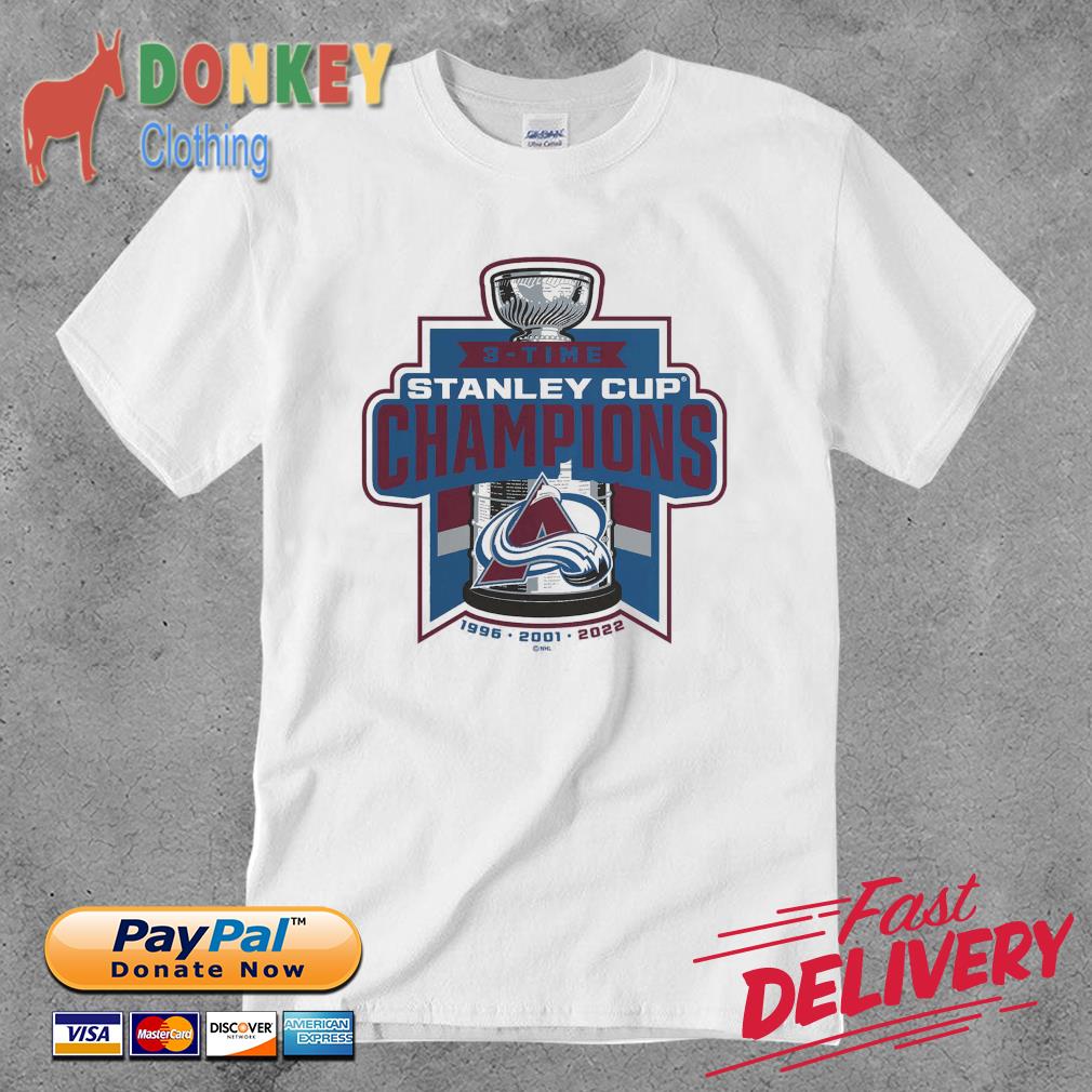 Colorado Avalanche Stanley Cup champions 1996 2001 2022 Shirt t-shirt