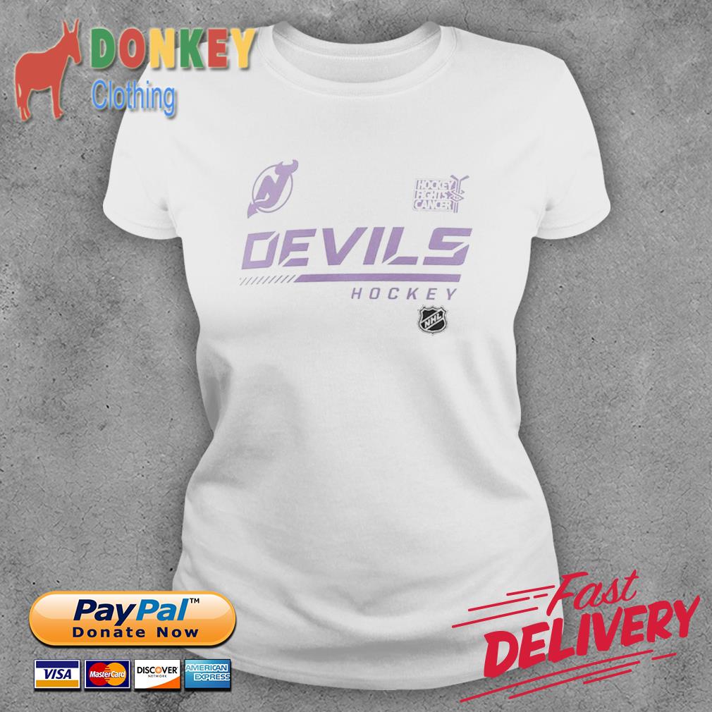 New Jersey Devils Fanatics Branded NHL Hockey Fights Cancer Shirt