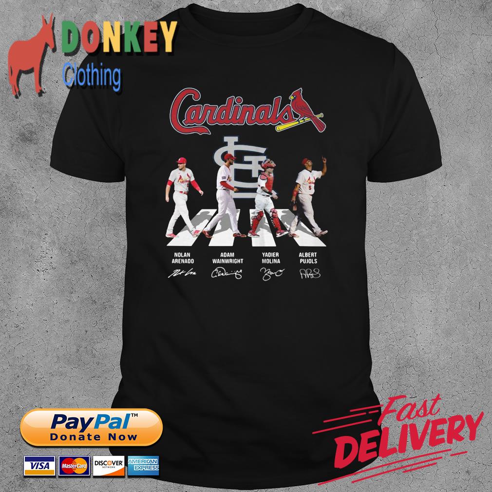 Premium cardinals Nolan Arenado Adam Wainwright Yadier Molina Albert Pujols  signatures St. Louis Cardinals t-shirt