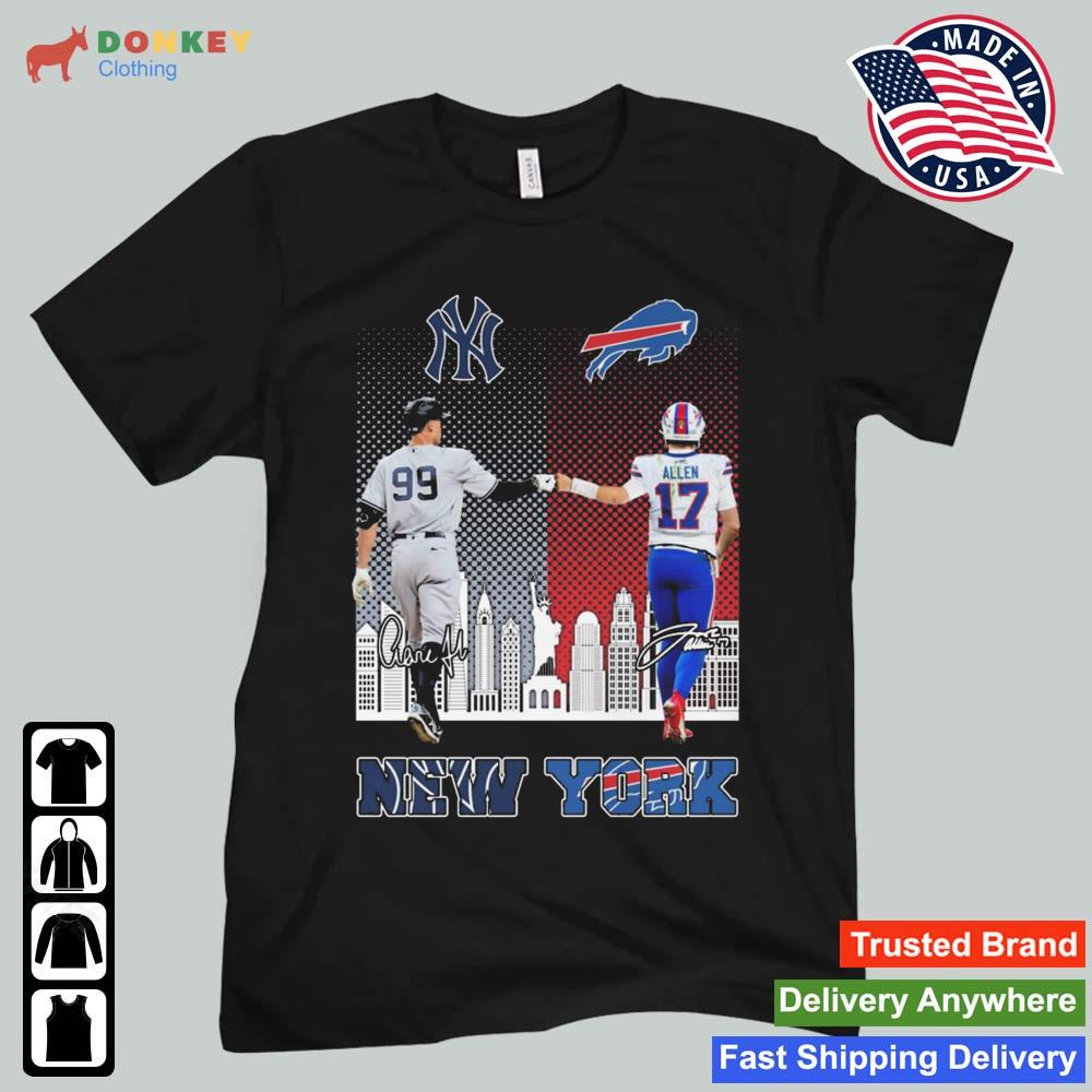 New York Yankees and Buffalo Bills Aaron Judge and Josh Allen signatures  2022 shirt, hoodie, sweater, long sleeve and tank top