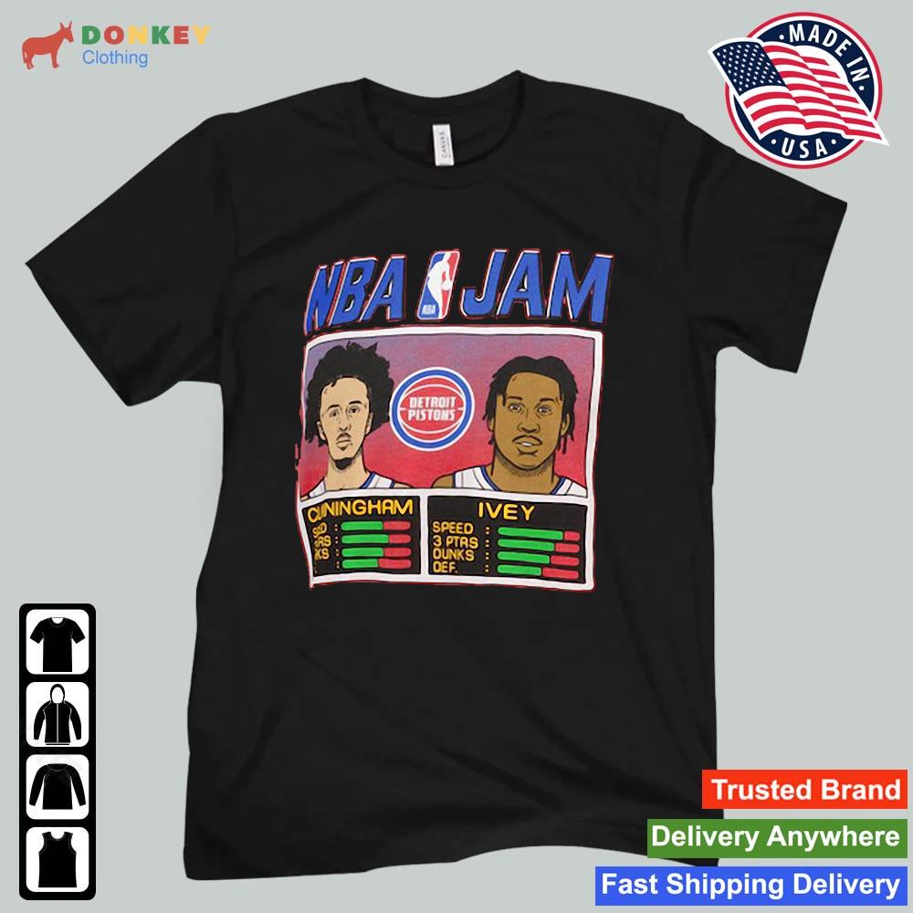 Cade Cunningham & Jaden Ivey Detroit Pistons Homage NBA Jam Tri-Blend T- Shirt - Red