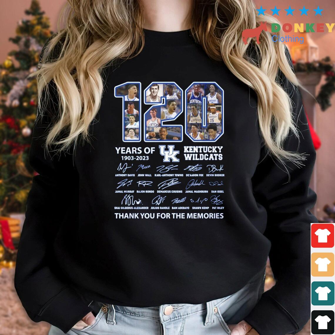 The Yankees 120 years 1903-2023 thank you for the memories signatures  shirt, hoodie, sweater, long sleeve and tank top