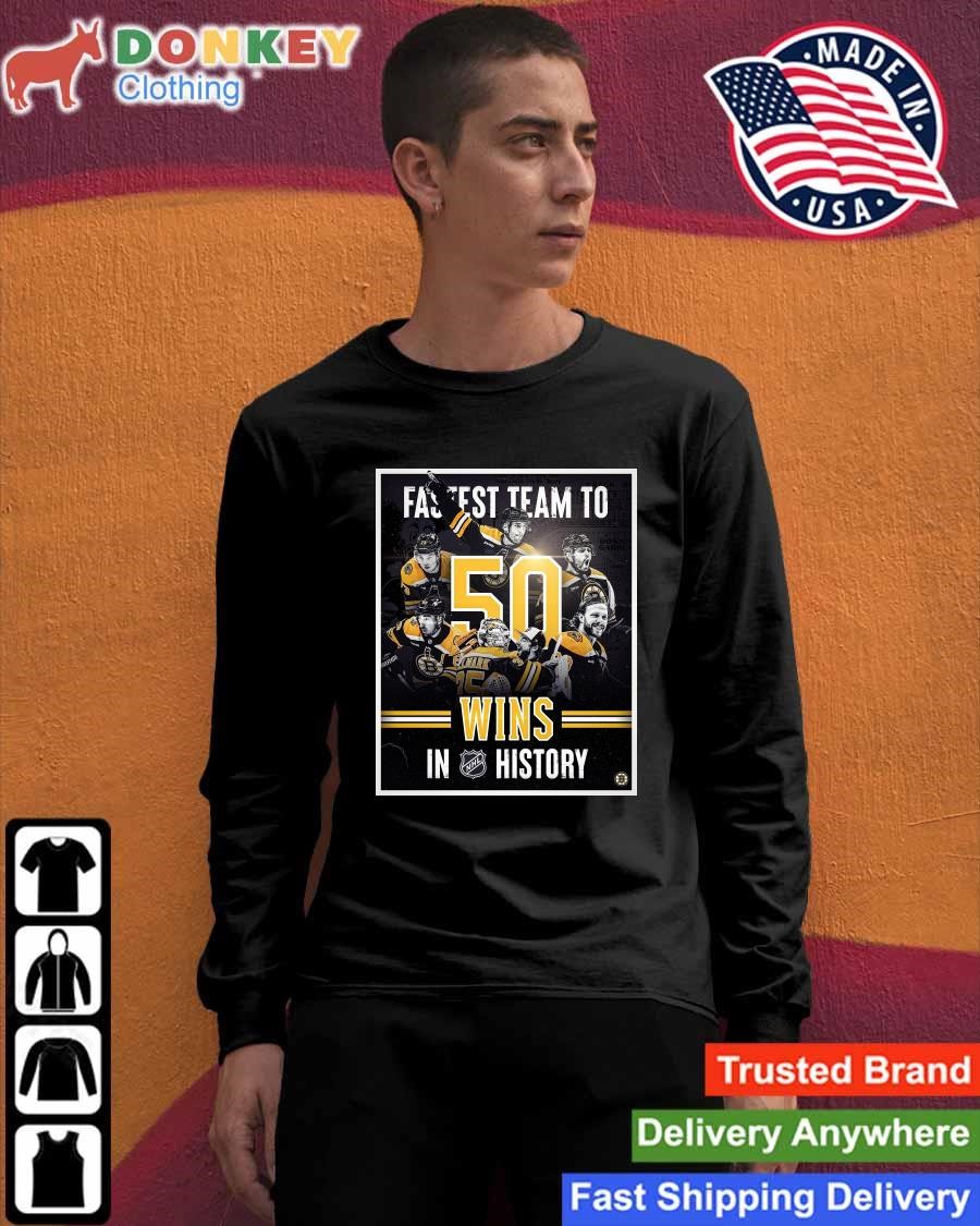 Nice boston Bruins Fastest Team To 50 Wins In NHL History Shirt, hoodie,  sweater, long sleeve and tank top