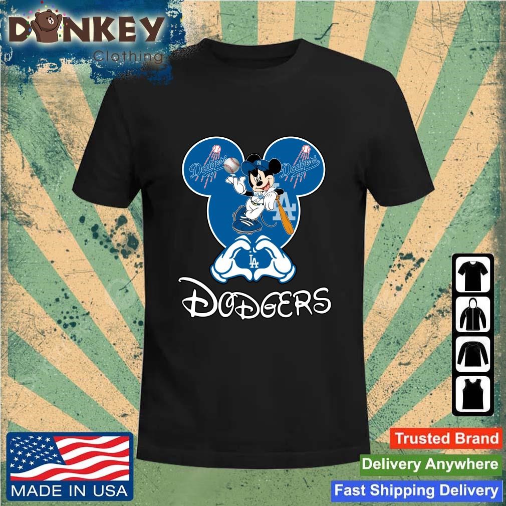 Original Disney Mickey Mouse Loves Los Angeles Dodgers Heart  T-shirt,Sweater, Hoodie, And Long Sleeved, Ladies, Tank Top