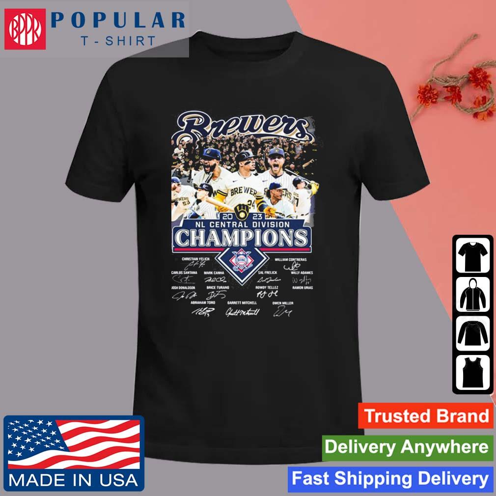 Milwaukee Brewers MLB NL Central Division Champions 2023 Signatures T-Shirt,  hoodie, sweater, long sleeve and tank top