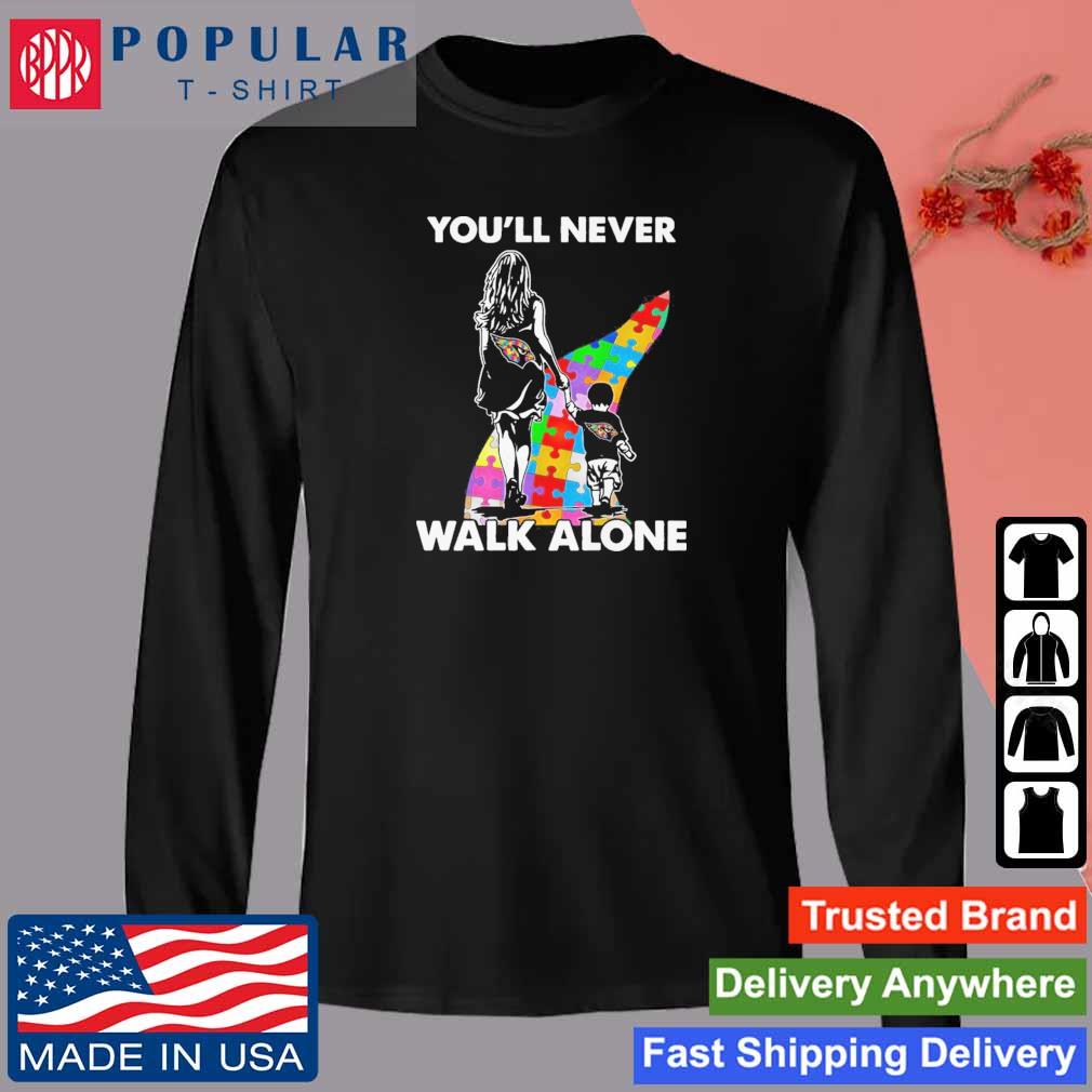 Original Arizona Cardinals You'll Never Walk Alone Mom And Son Autism T- Shirt, hoodie, sweater, long sleeve and tank top