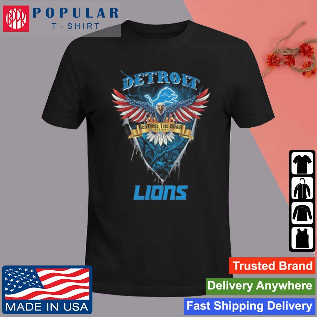Original NFL US Eagle Restore The Roar Detroit Lions T-Shirt