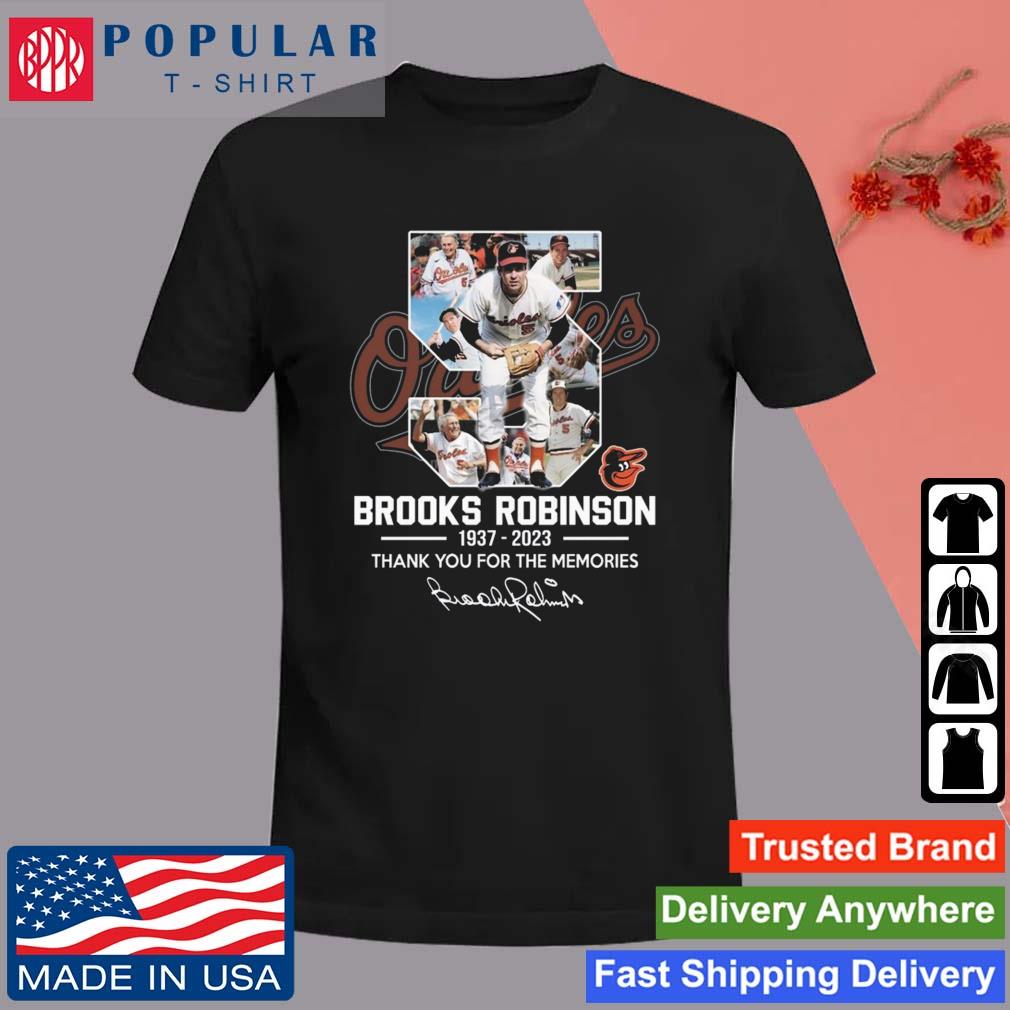 Baltimore Orioles 5 Brooks Robinson 1937-2023 Thank You For The Memories  Signature shirt, hoodie, sweater, long sleeve and tank top