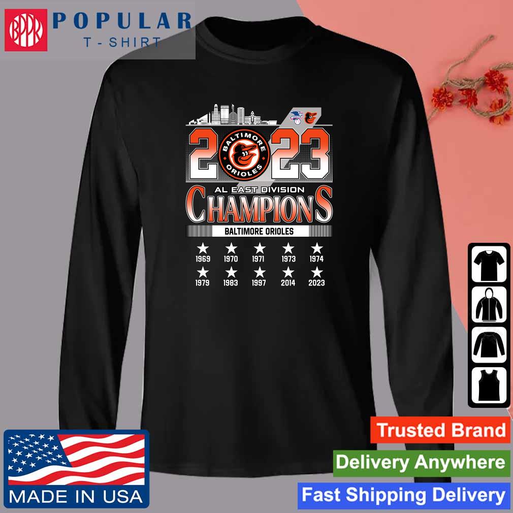 Official baltimore Orioles 2023 Al East Division Champions Skyline
