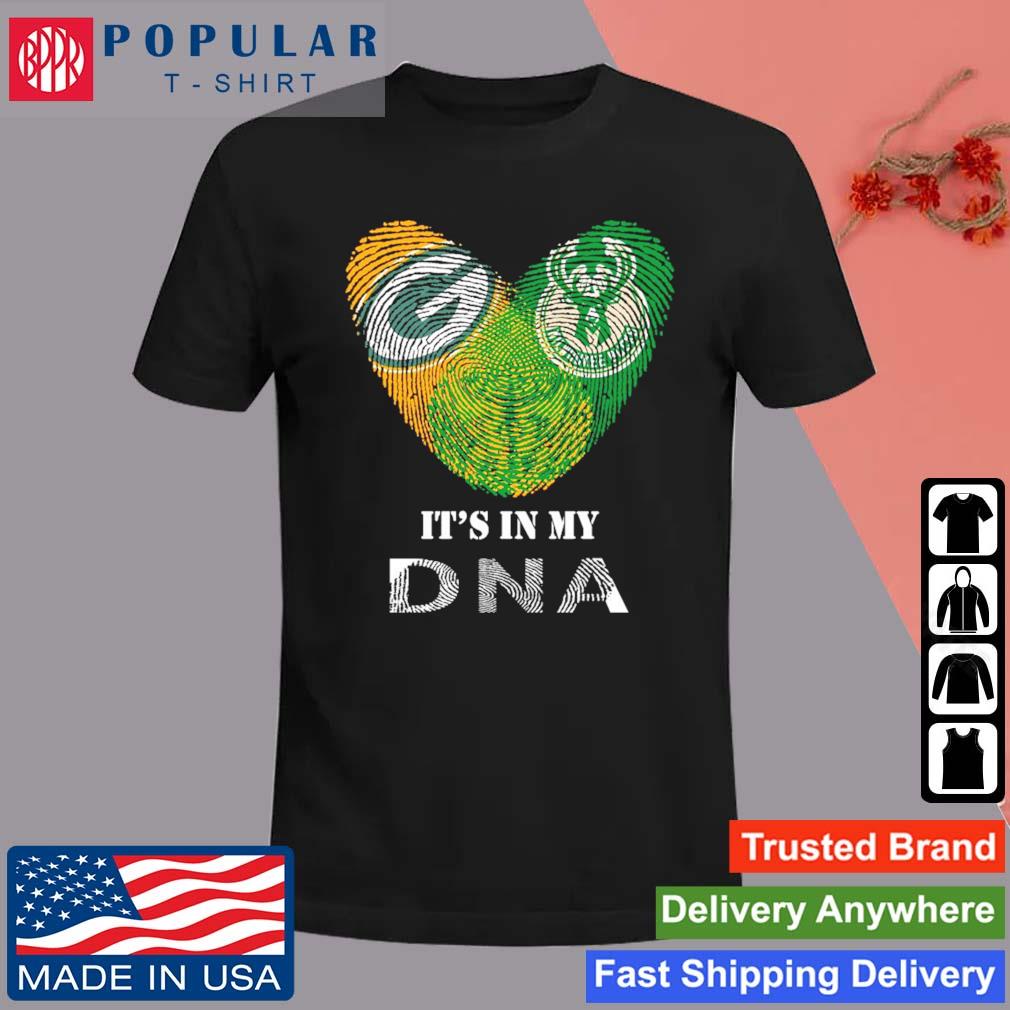 Green Bay Packers And Milwaukee Brewers Heart It's In My Dna 2023 T Shirt