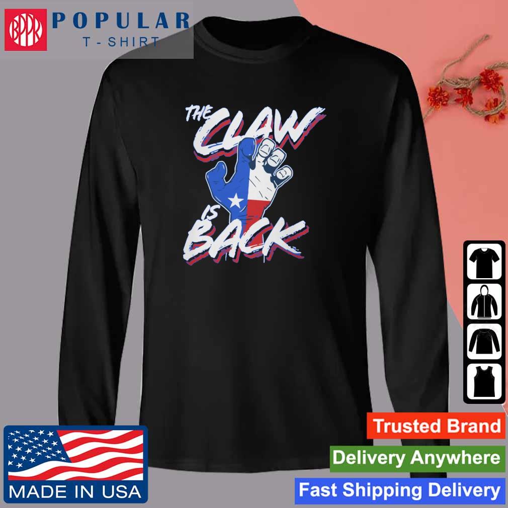 Texas Rangers The Claw Is Back 2023 T-shirt - Trend Tee Shirts Store