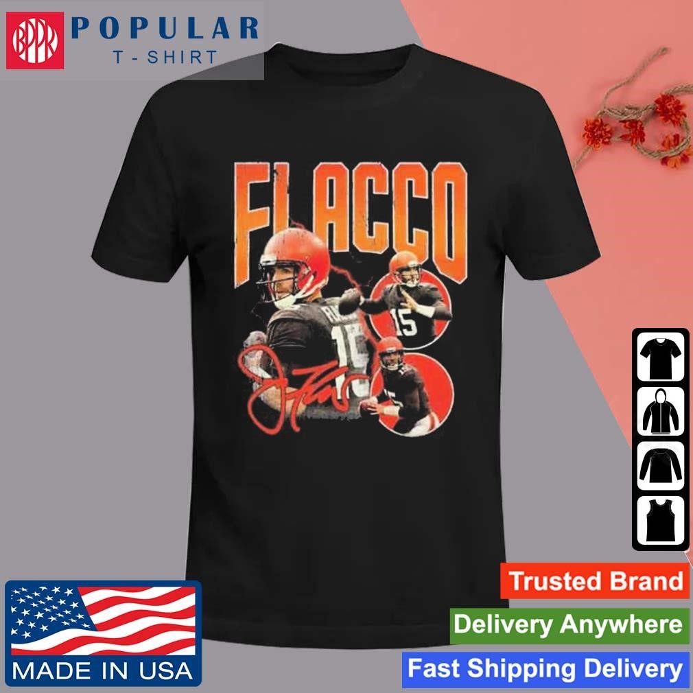 Official Cleveland Browns Joe Flacco Vintage Signature T-Shirt