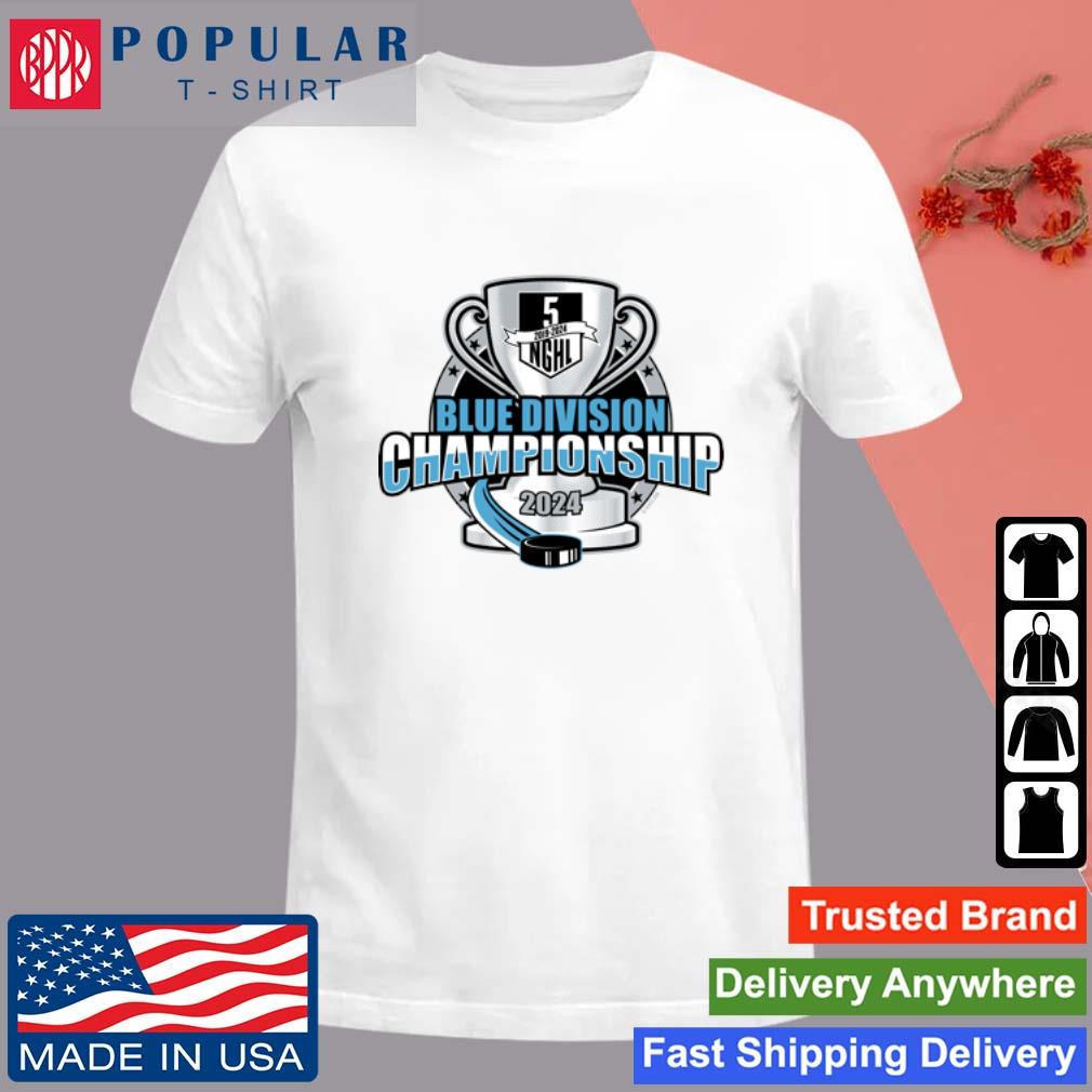 Official 2024 NGHL Blue Division Championship Logo T-shirt