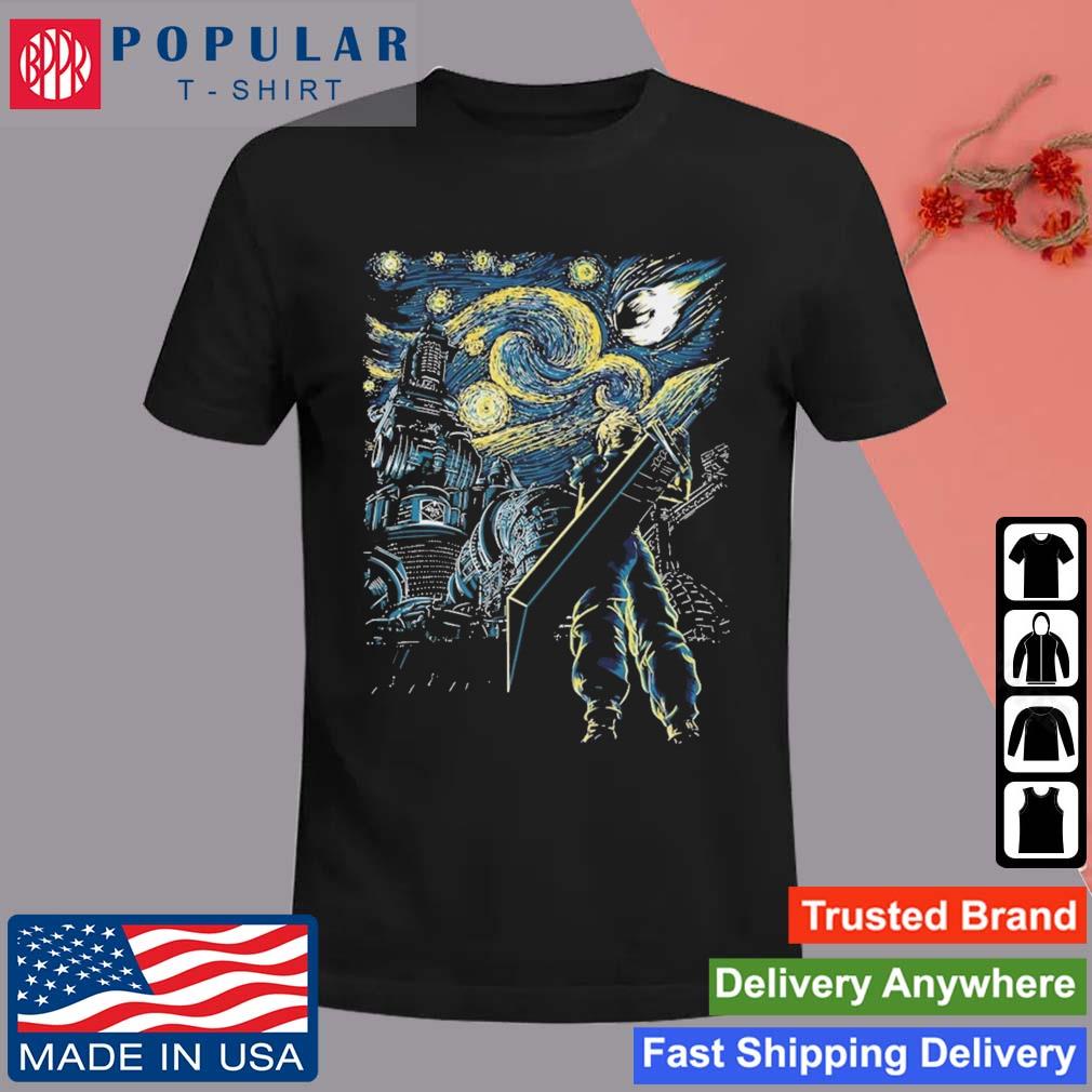 Official Final Fantasy Cloud Starry Night Vintage T-shirt