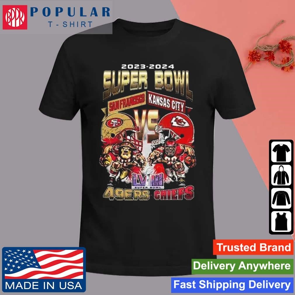 2024-2024 Super Bowl LVIII San Francisco 49ers Vs Kansas City Chiefs Mascot 2024 Shirt