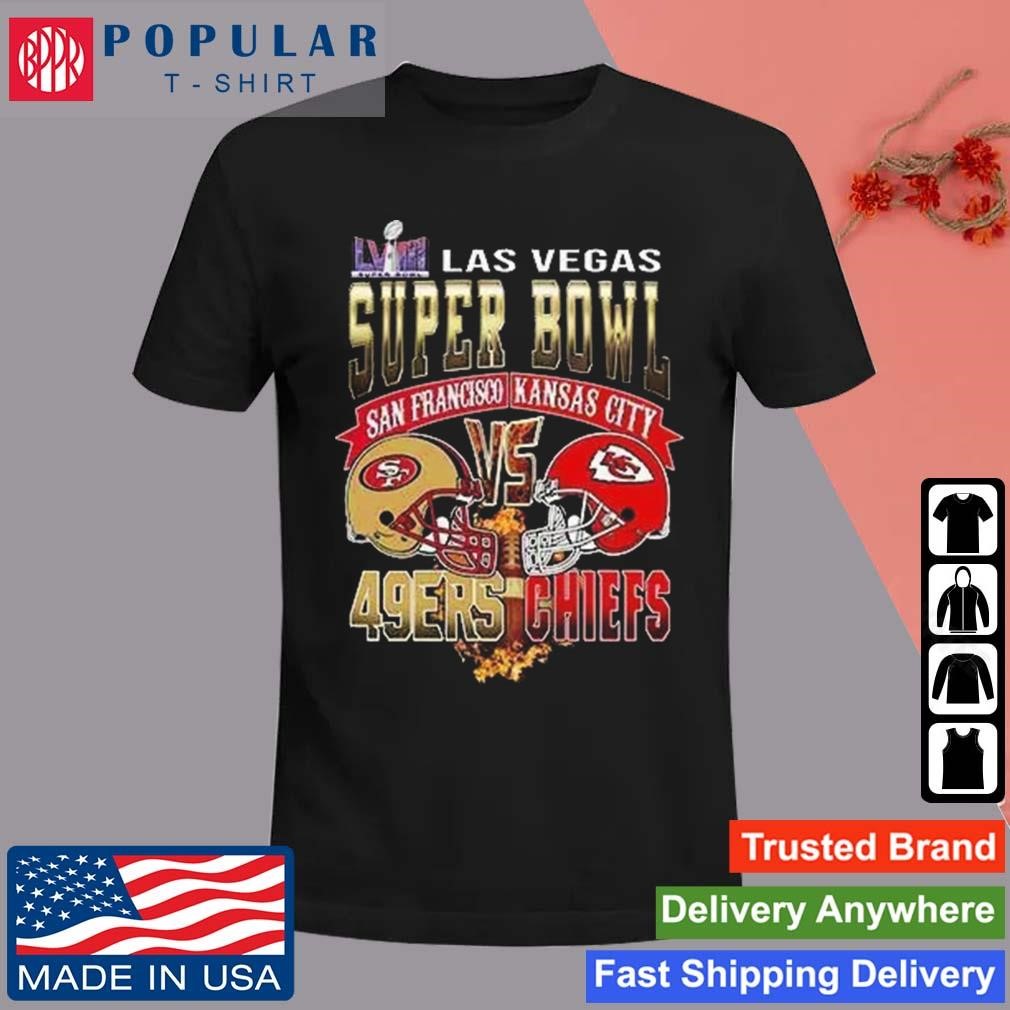 Las Vegas Super Bowl LVIII San Francisco 49ers Vs Kansas City Chiefs Helmet 2024 Shirt
